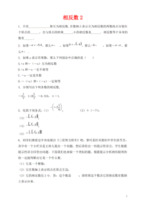 七年级数学上册第二章有理数2.3相反数课时作业2新版华东师大版.pdf