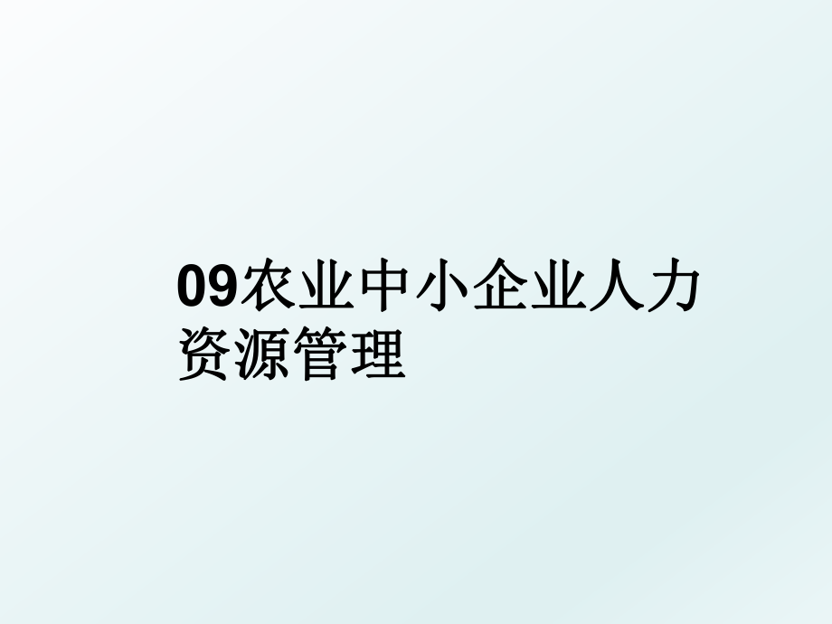 09农业中小企业人力资源.ppt_第1页