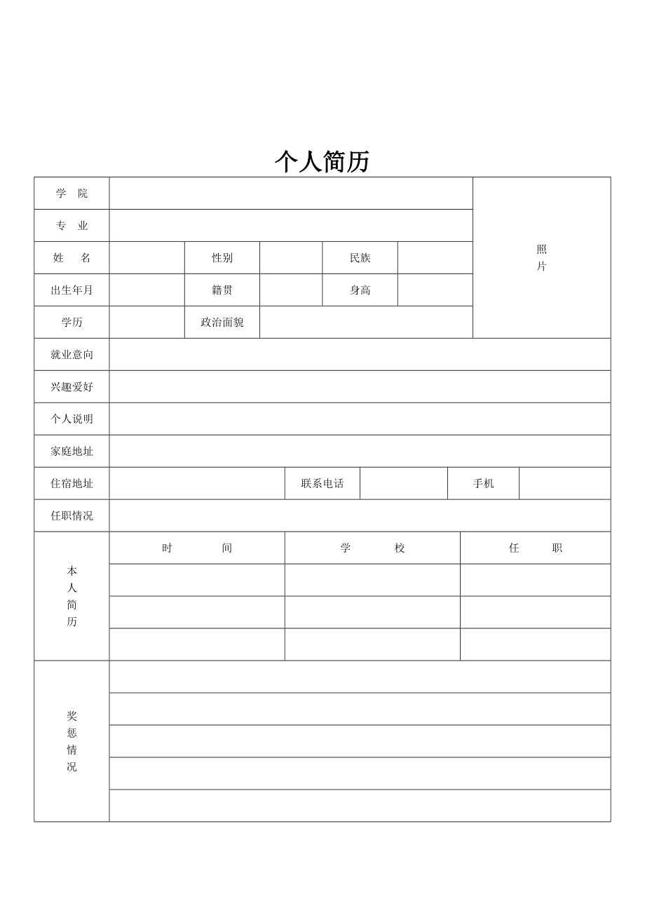 个人简历表格88317【可编辑范本】.doc_第2页