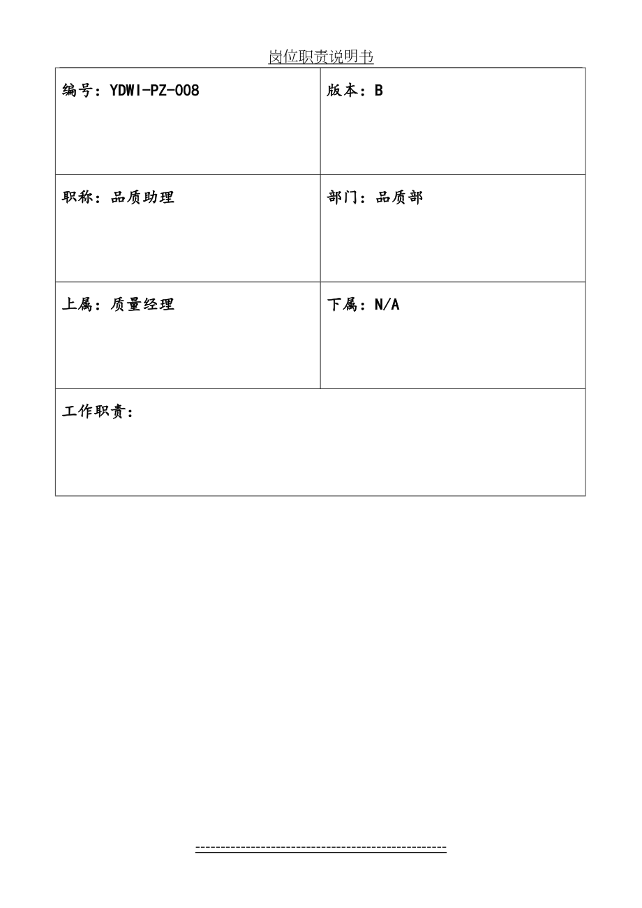 品质助理-岗位职责说明书.doc_第2页