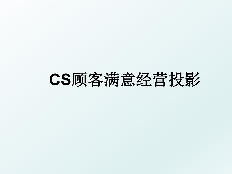 CS顾客满意经营投影.ppt_第1页