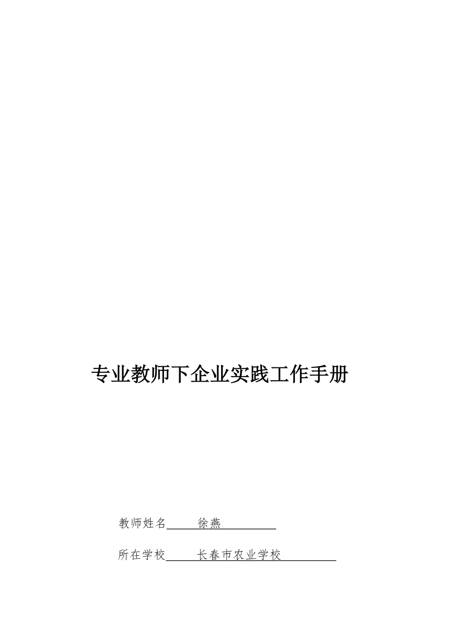 专业教师下企业实践工作手册【模板范本】.doc_第1页