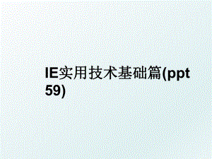 IE实用技术基础篇(ppt 59).ppt