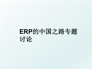 ERP的中国之路专题讨论.ppt