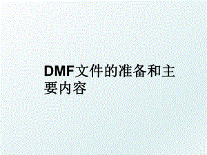 DMF文件的准备和主要内容.ppt