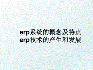 erp系统的概念及特点erp技术的产生和发展.ppt