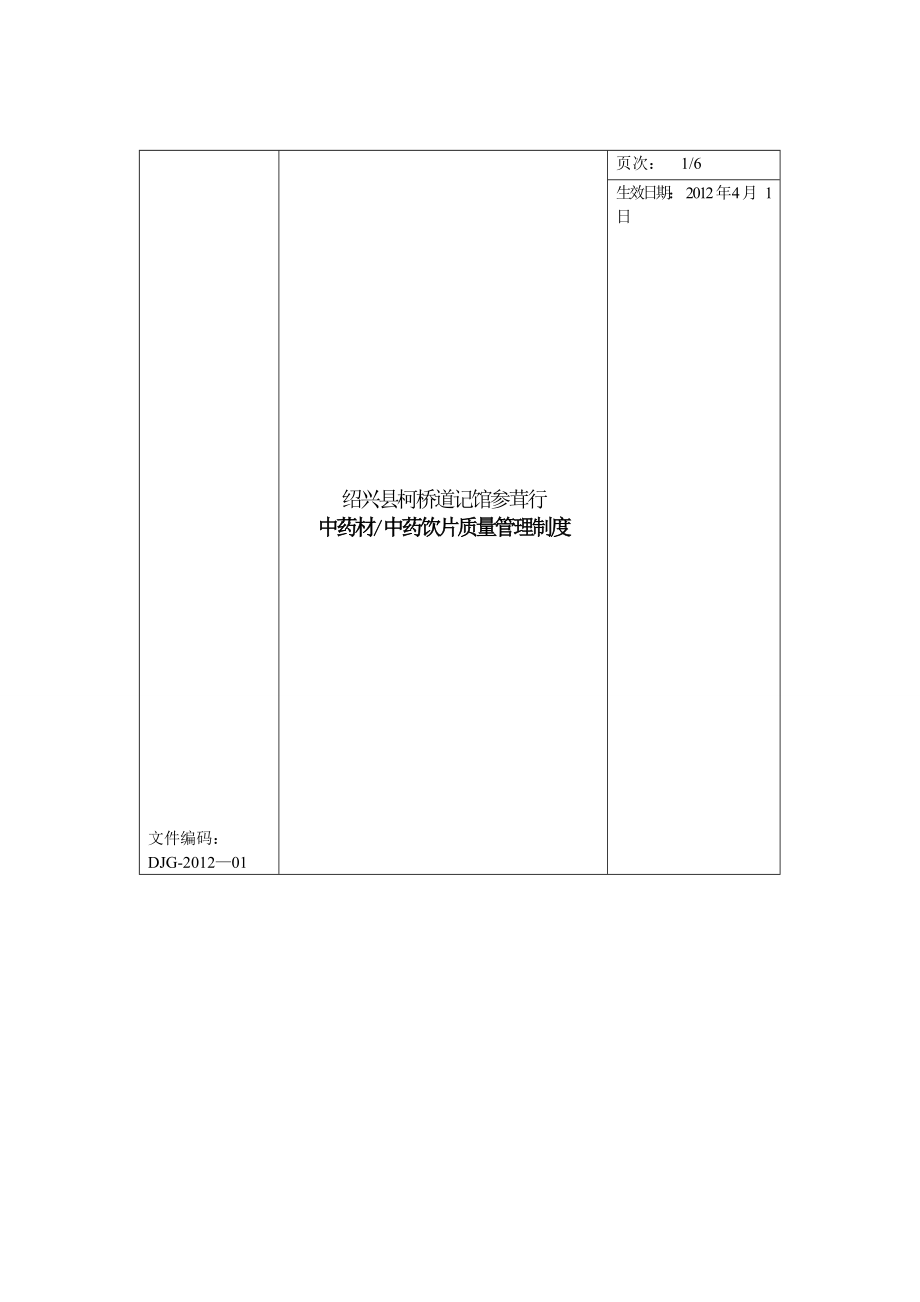 中药材、中药饮片质量管理制度【模板范本】.doc_第1页