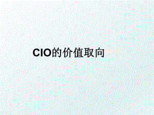 CIO的价值取向.ppt