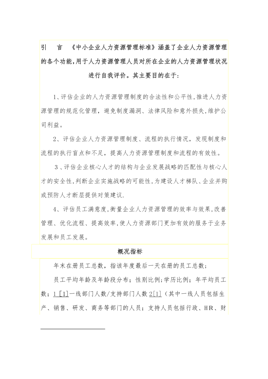 中小企业人力资源管理标准【可编辑范本】.docx_第1页