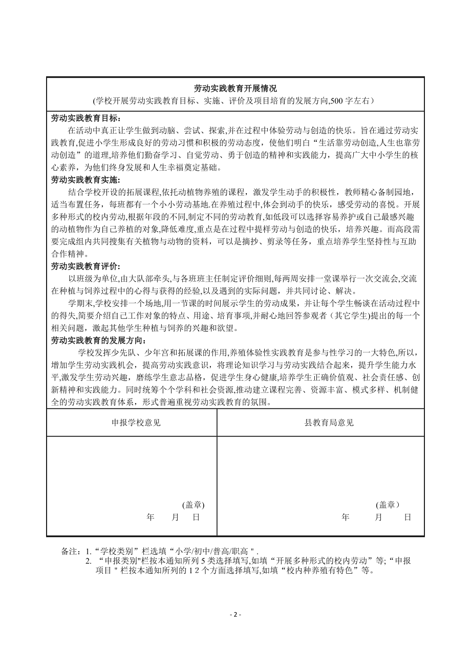 中小学劳动实践教育项目申报表【可编辑范本】.doc_第2页