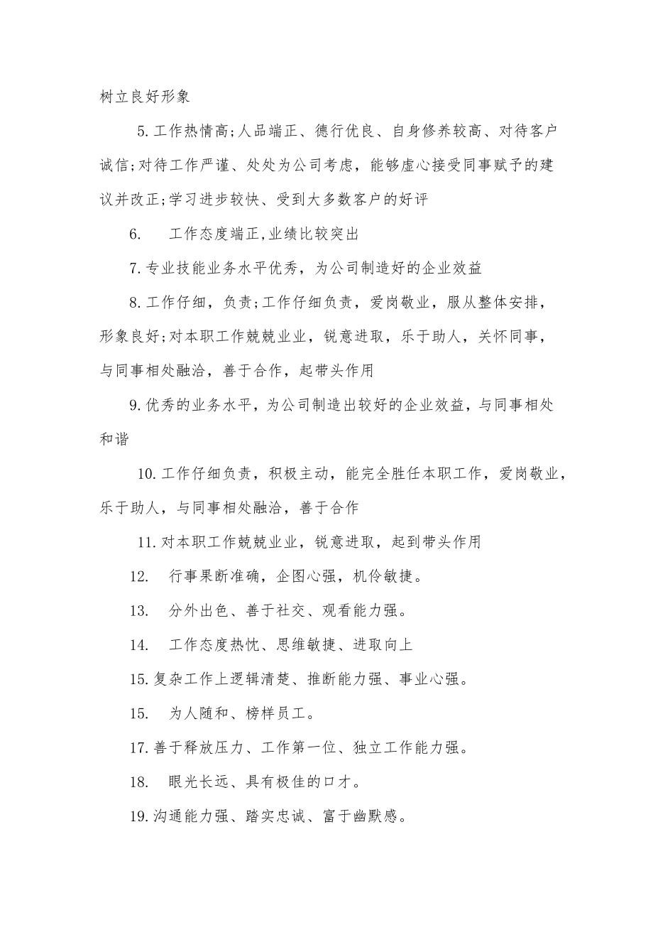 企业员工年终绩效考核评语3篇.doc_第2页