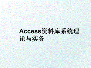 Access资料库系统理论与实务.ppt