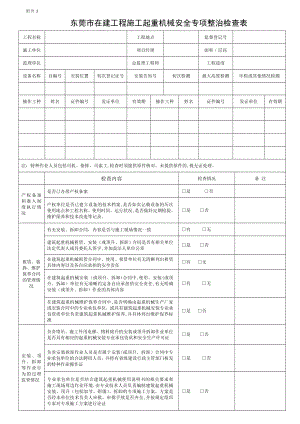 东莞市在建工程施工起重机械安全专项整治检查表【可编辑范本】.doc