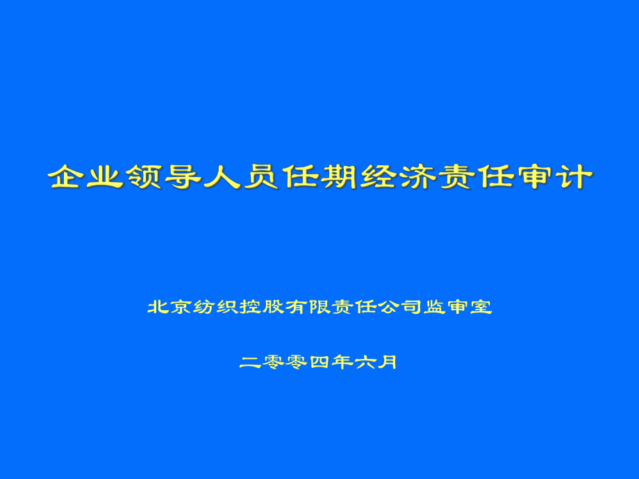 企业领导人员任期经济责任审计培训课件.pptx_第1页