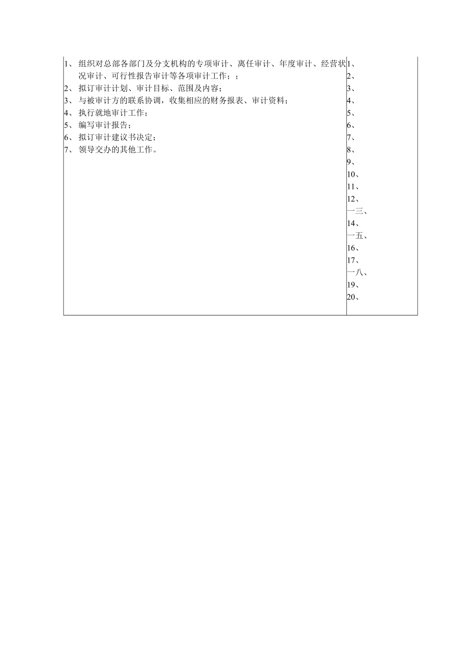 财务稽核部审计主管岗位说明书.docx_第2页