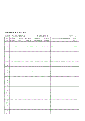 临时用电日常巡查记录表【模板范本】.doc