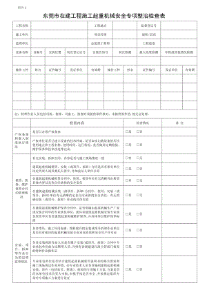 东莞市在建工程施工起重机械安全专项整治检查表【模板范本】.doc