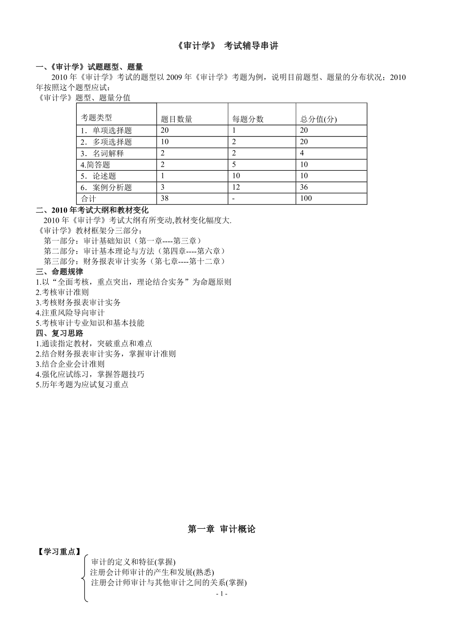 会计类审计学培训讲义.docx_第1页