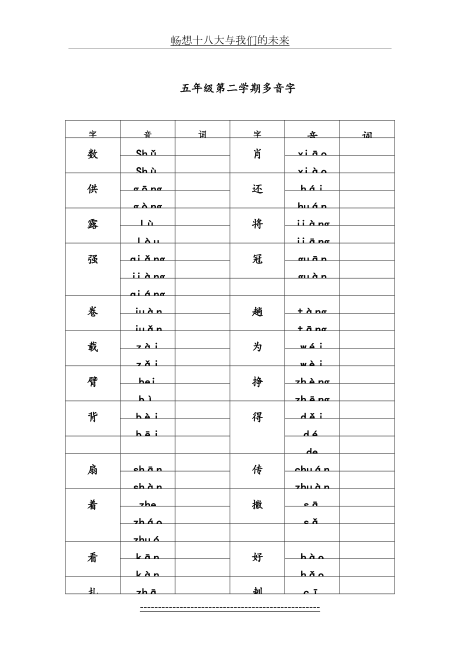 北师大版语文五年级下册多音字总结.doc_第2页