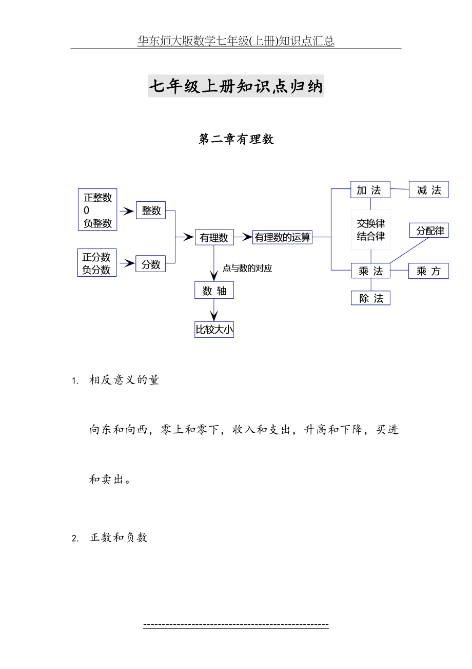 华东师大版数学七年级(上册)知识点汇总.doc_第2页