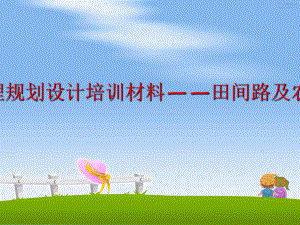 最新土地开发整理规划设计培训材料——田间路及农用桥、涵洞精品课件.ppt
