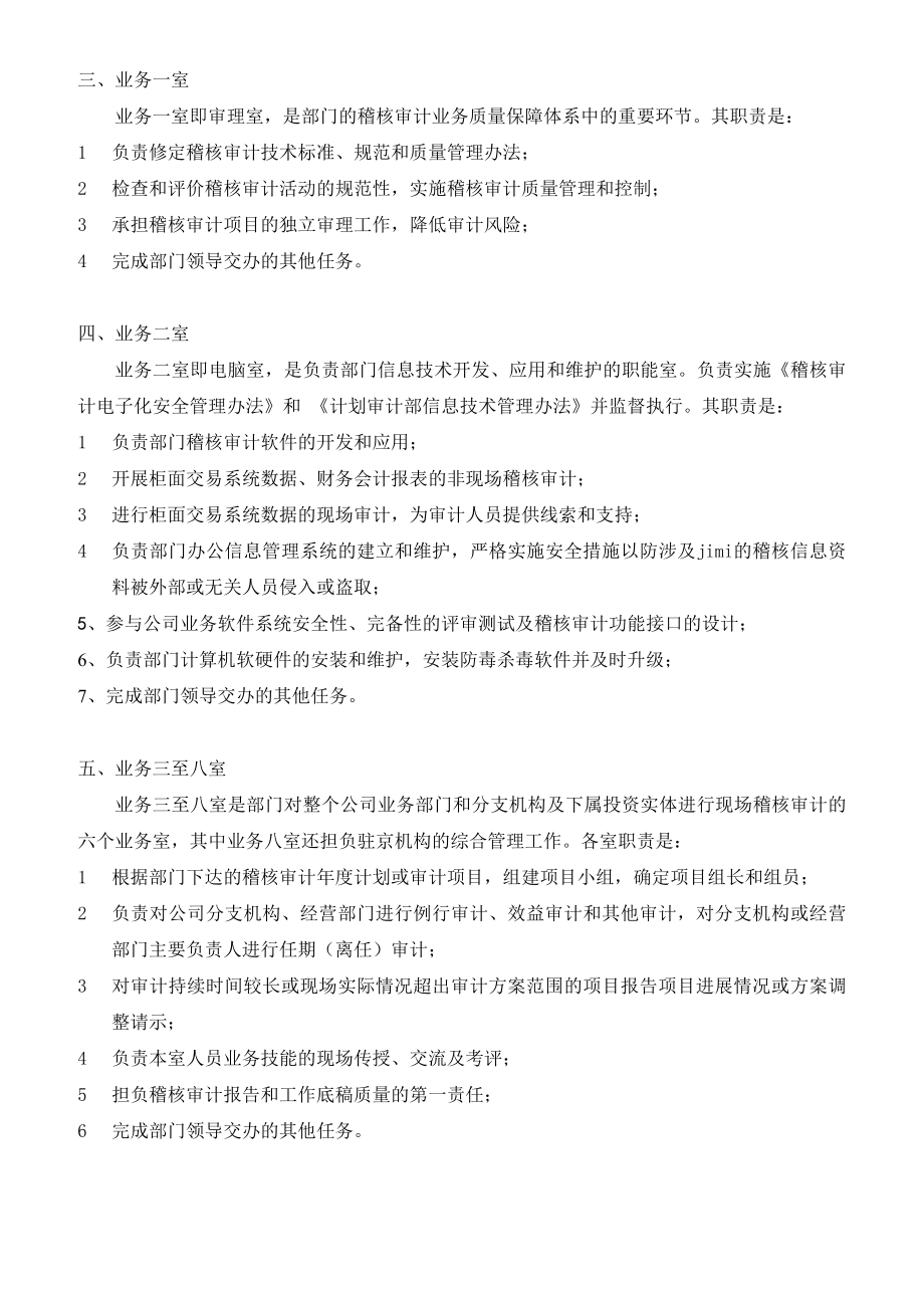 稽核审计部内部机构设置和工作职责.docx_第2页