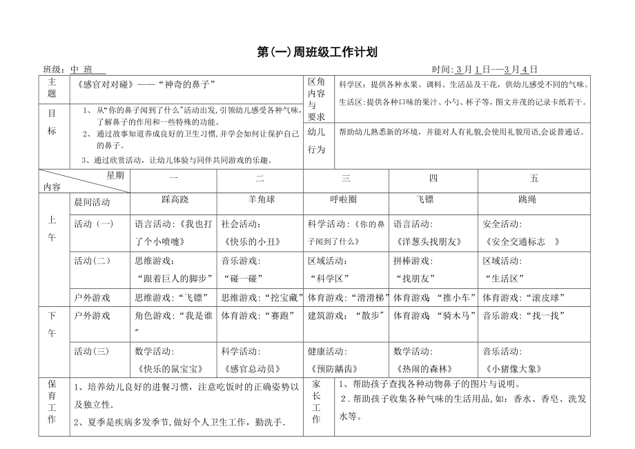 中班下学期1-16周周计划表56220【可编辑范本】.doc_第1页