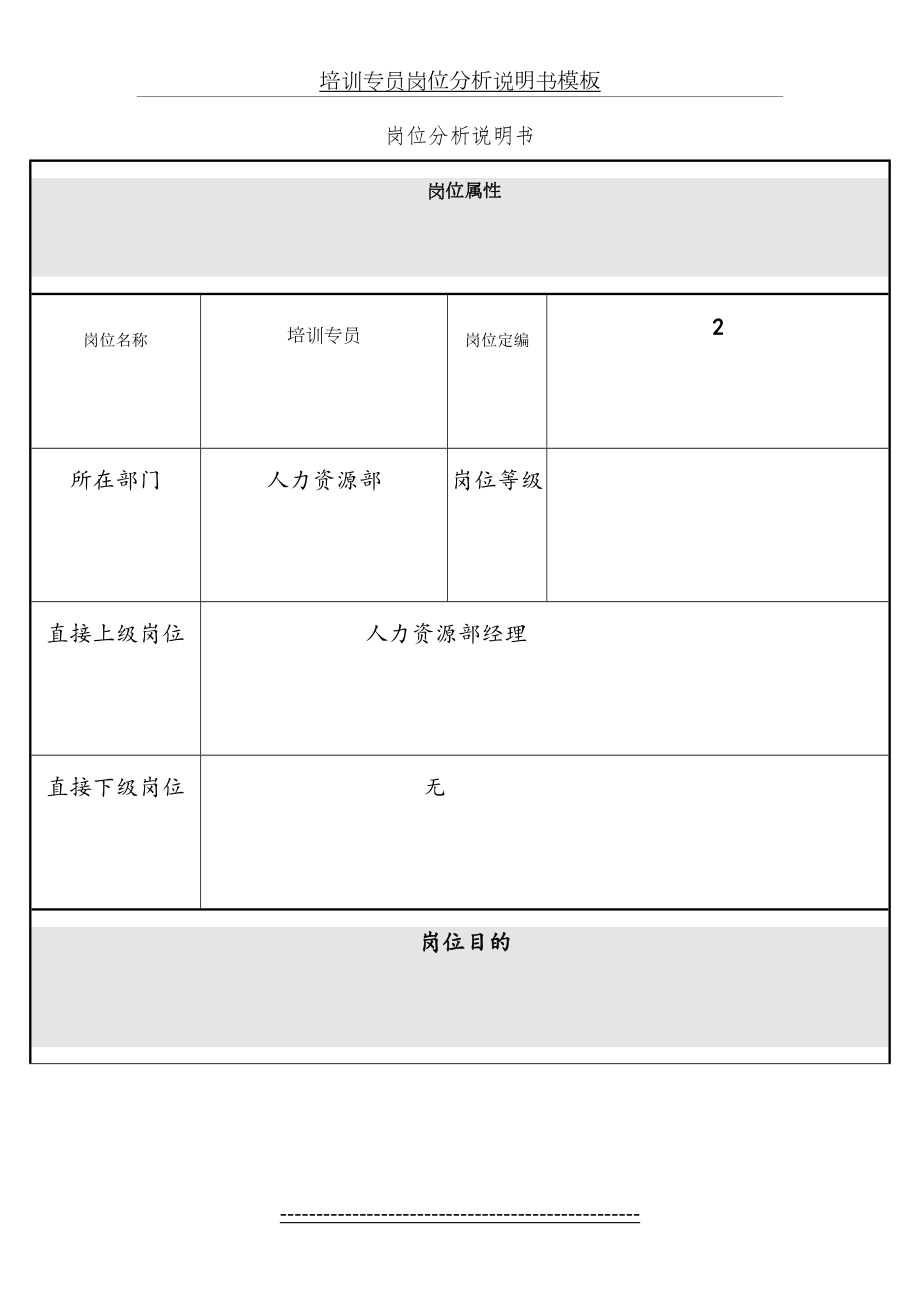 培训专员岗位分析说明书模板.doc_第2页