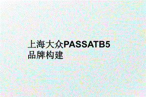 上海大众PASSATB5品牌构建.ppt