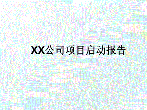 XX公司项目启动报告.ppt