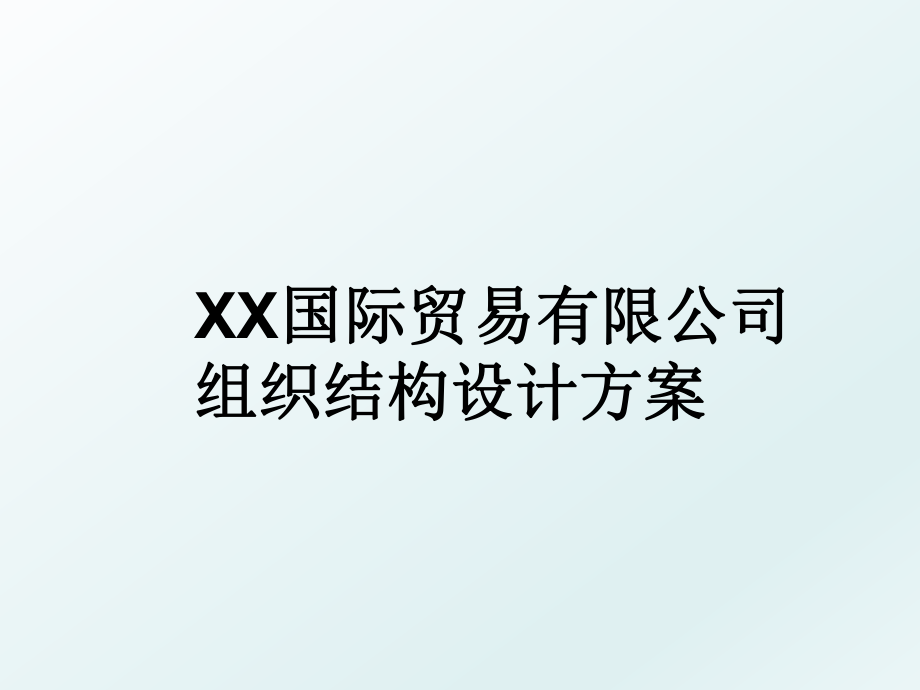 XX国际贸易有限公司组织结构设计方案.ppt_第1页