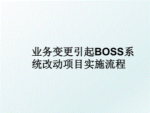 业务变更引起BOSS系统改动项目实施流程.ppt