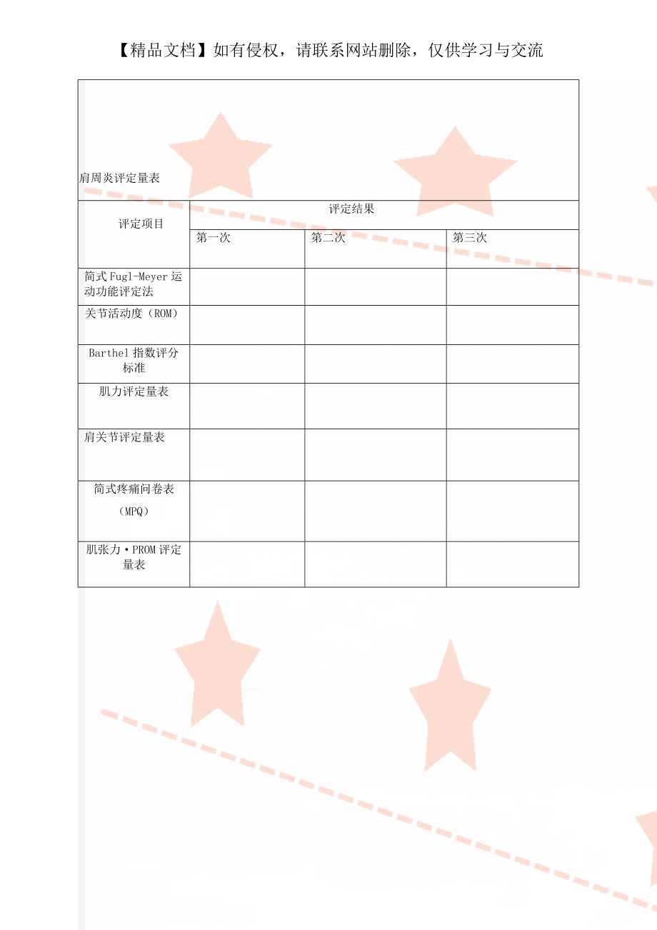 肩周炎评定量表.doc_第1页