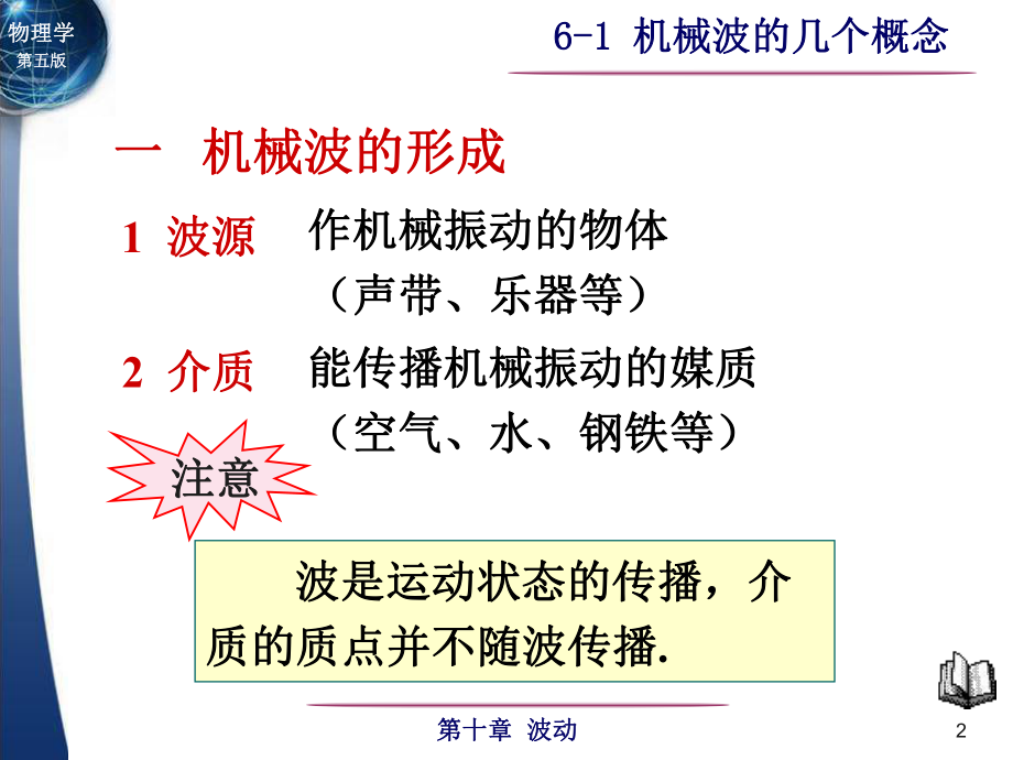 最新大学物理机械波及波的形式波长波线及波面波速教学课件.ppt_第2页