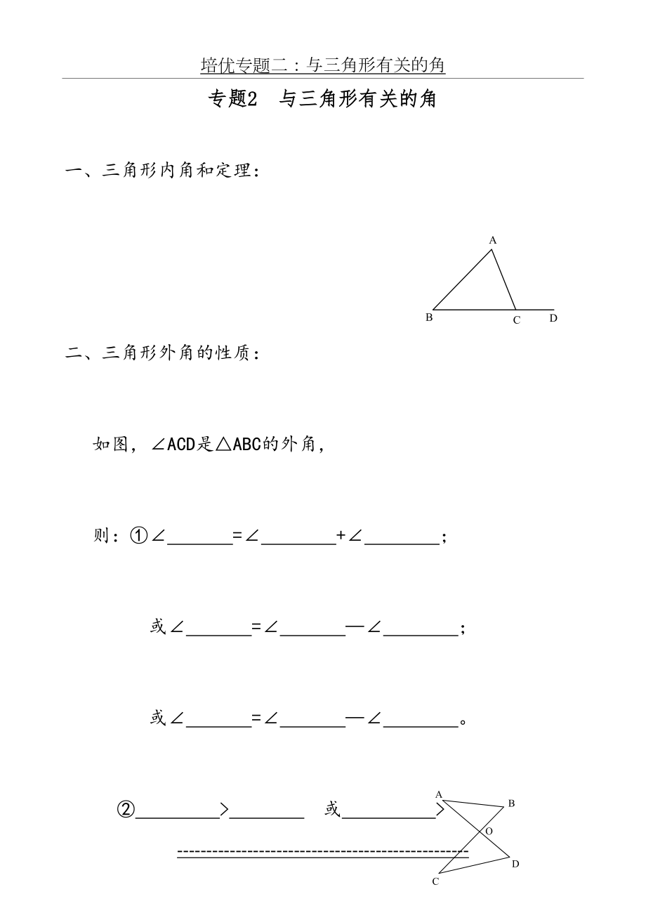 培优专题二：与三角形有关的角.doc_第2页