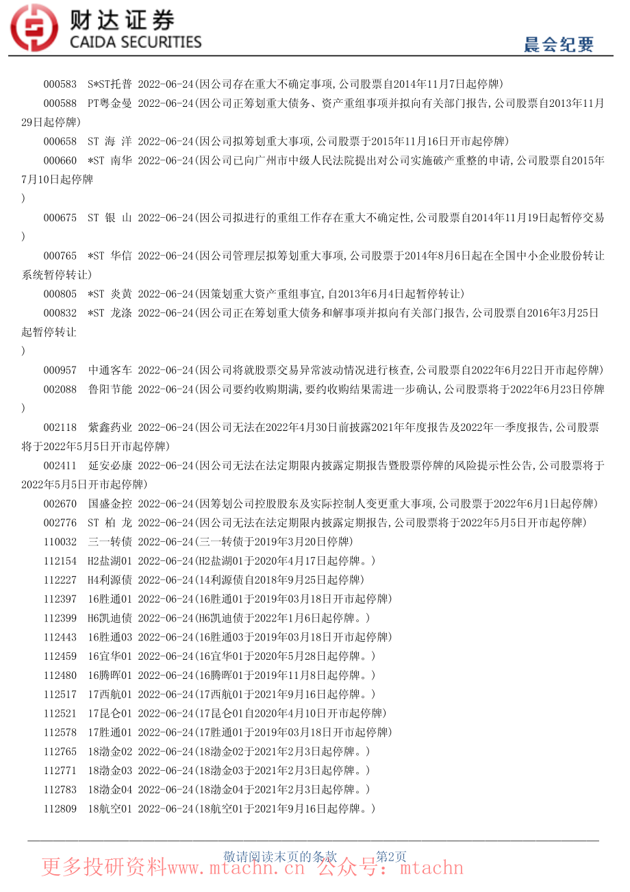 20220624-财达证券-晨会纪要.pdf_第2页