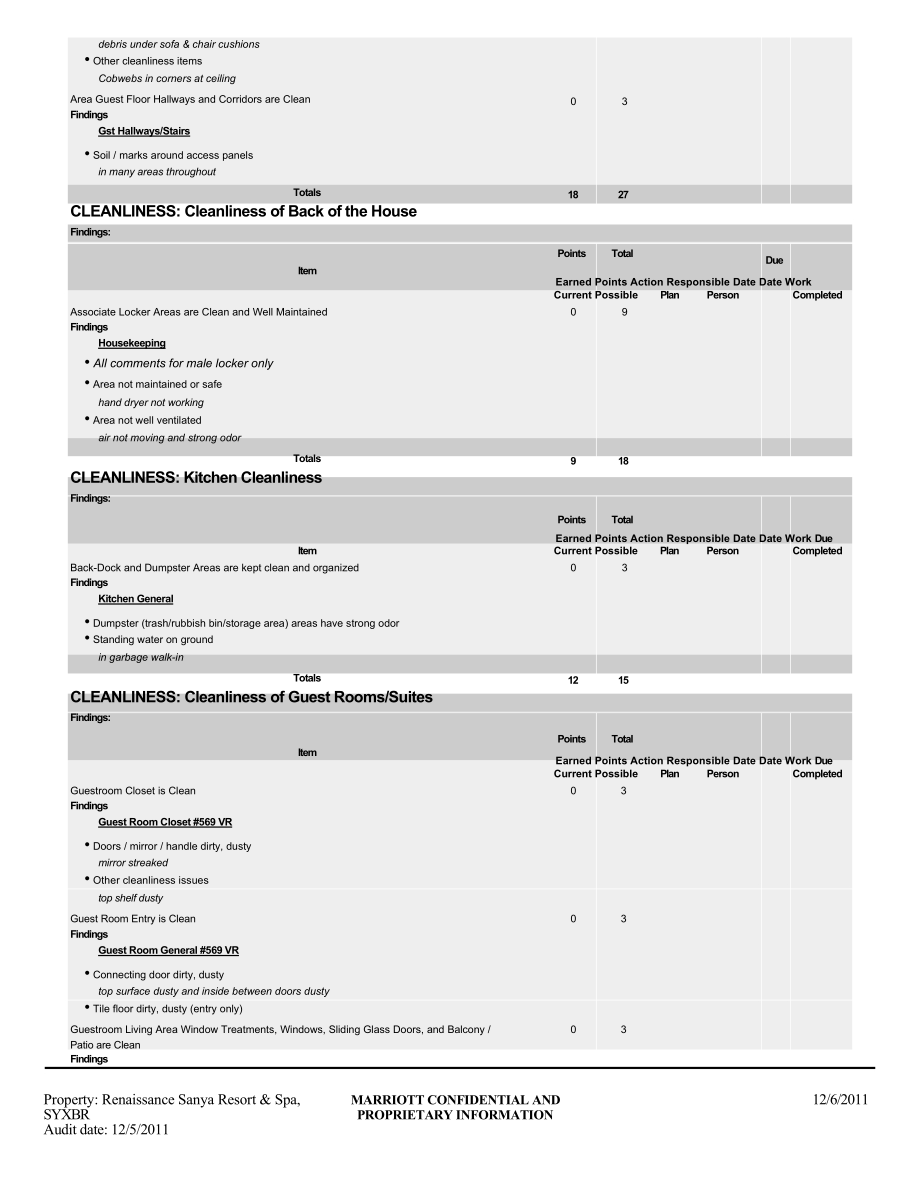 国际联号酒店前厅客房营销礼宾财务运营管理资料 2011 Brand Standards Audit - International Non-Compliant Item Success Plan.doc_第2页