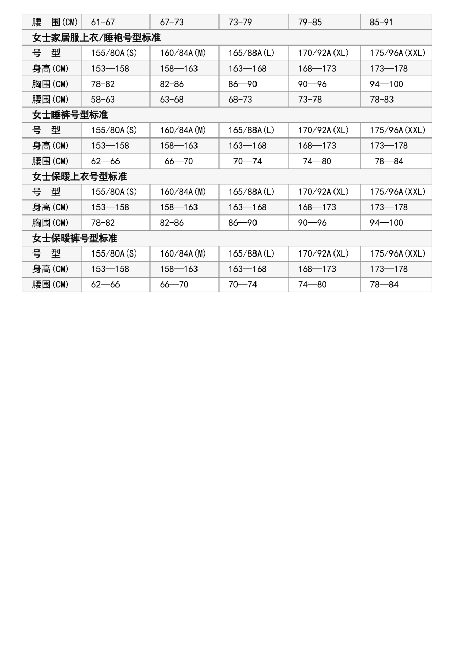 尺码对照表.pdf_第2页