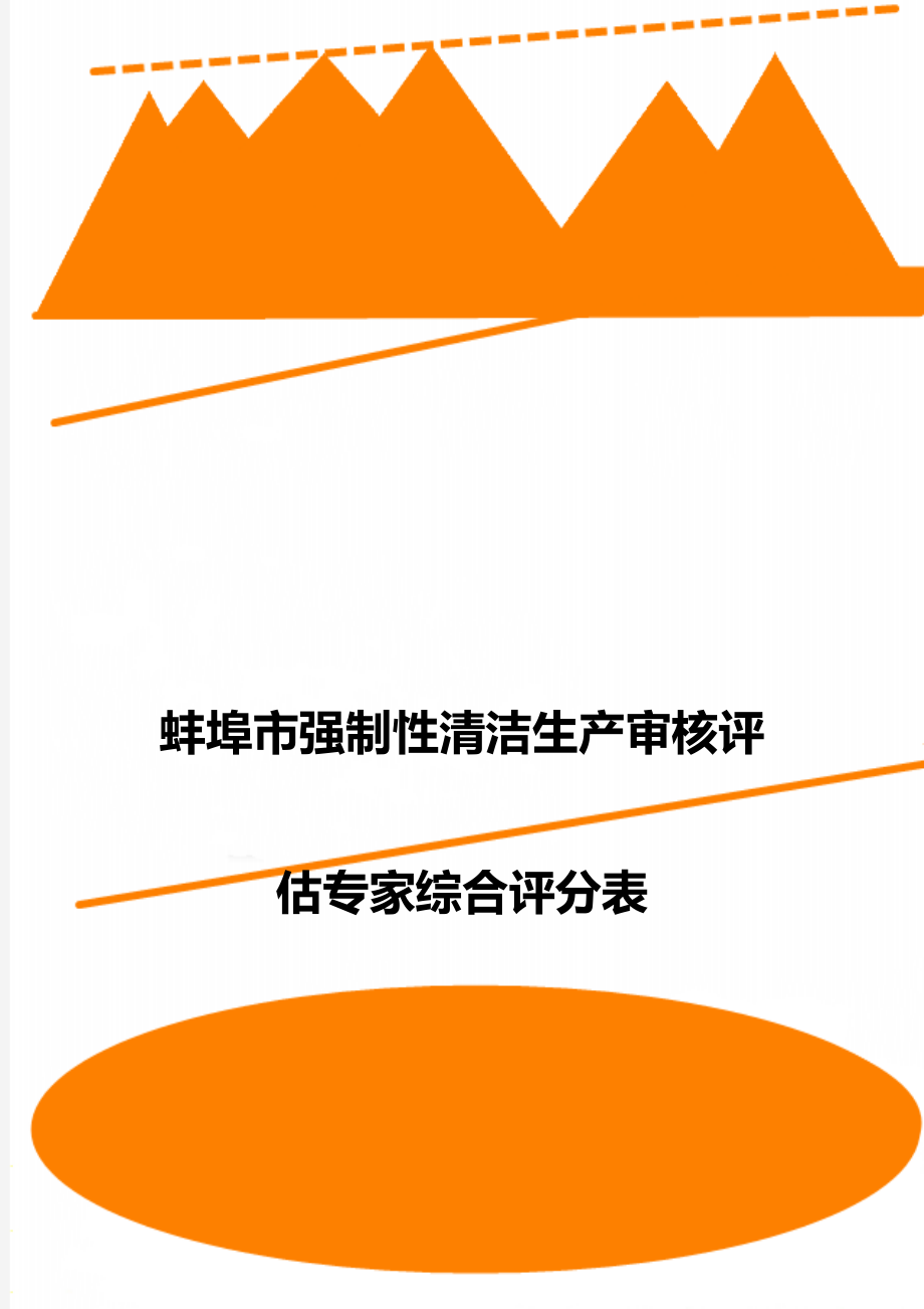 蚌埠市强制性清洁生产审核评估专家综合评分表.doc_第1页