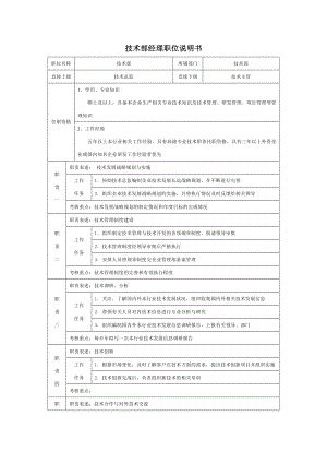 6G管控岗位职责说明书部门经理职位说明书 技术部经理职位说明书.doc