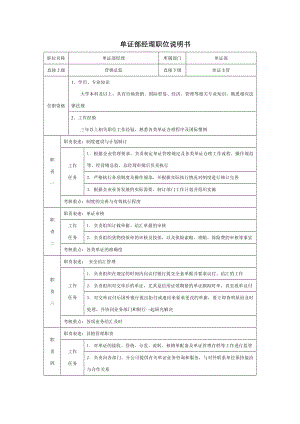 6G管控岗位职责说明书部门经理职位说明书 单证部经理职位说明书.doc