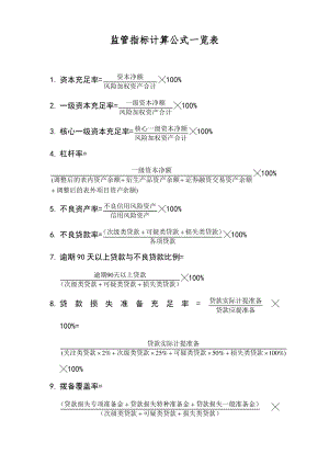 监管指标计算公式一览表.pdf