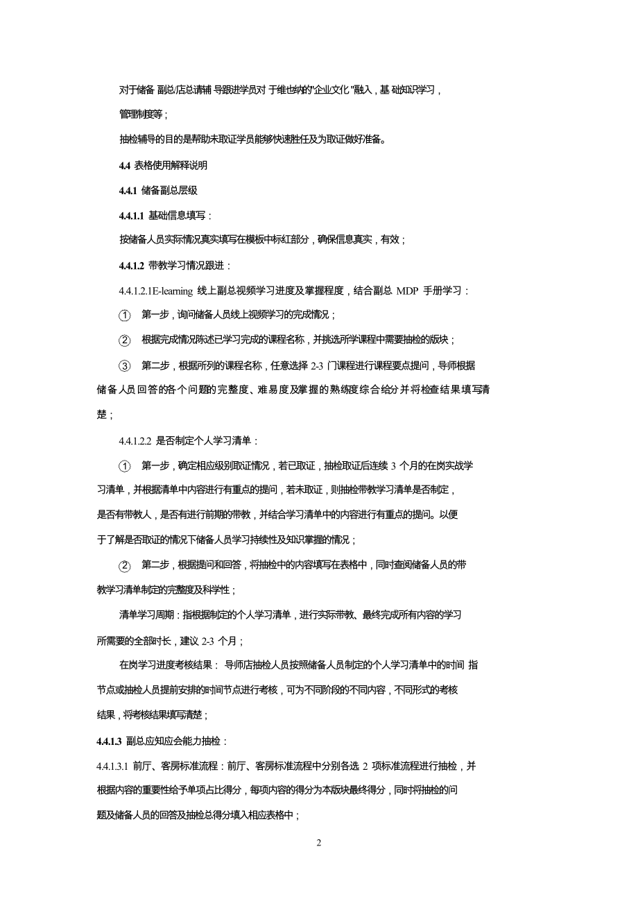 连锁酒店运营培训资料 储备人员抽检操作指引.docx_第2页