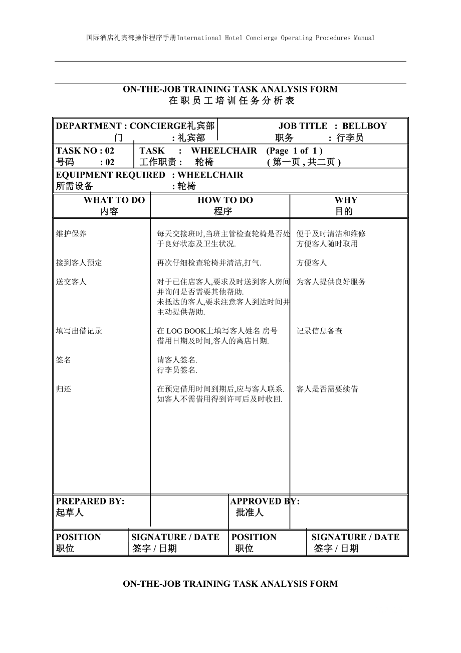 国际酒店礼宾部操作程序手册-CHAIR轮椅.DOC_第2页