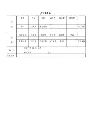 6G管控绩效考核系统薪酬福利员工福利 员工薪金单.DOC