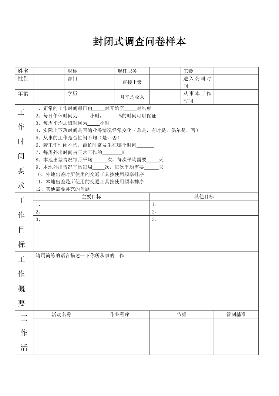 封闭式调查问卷样本.doc_第1页