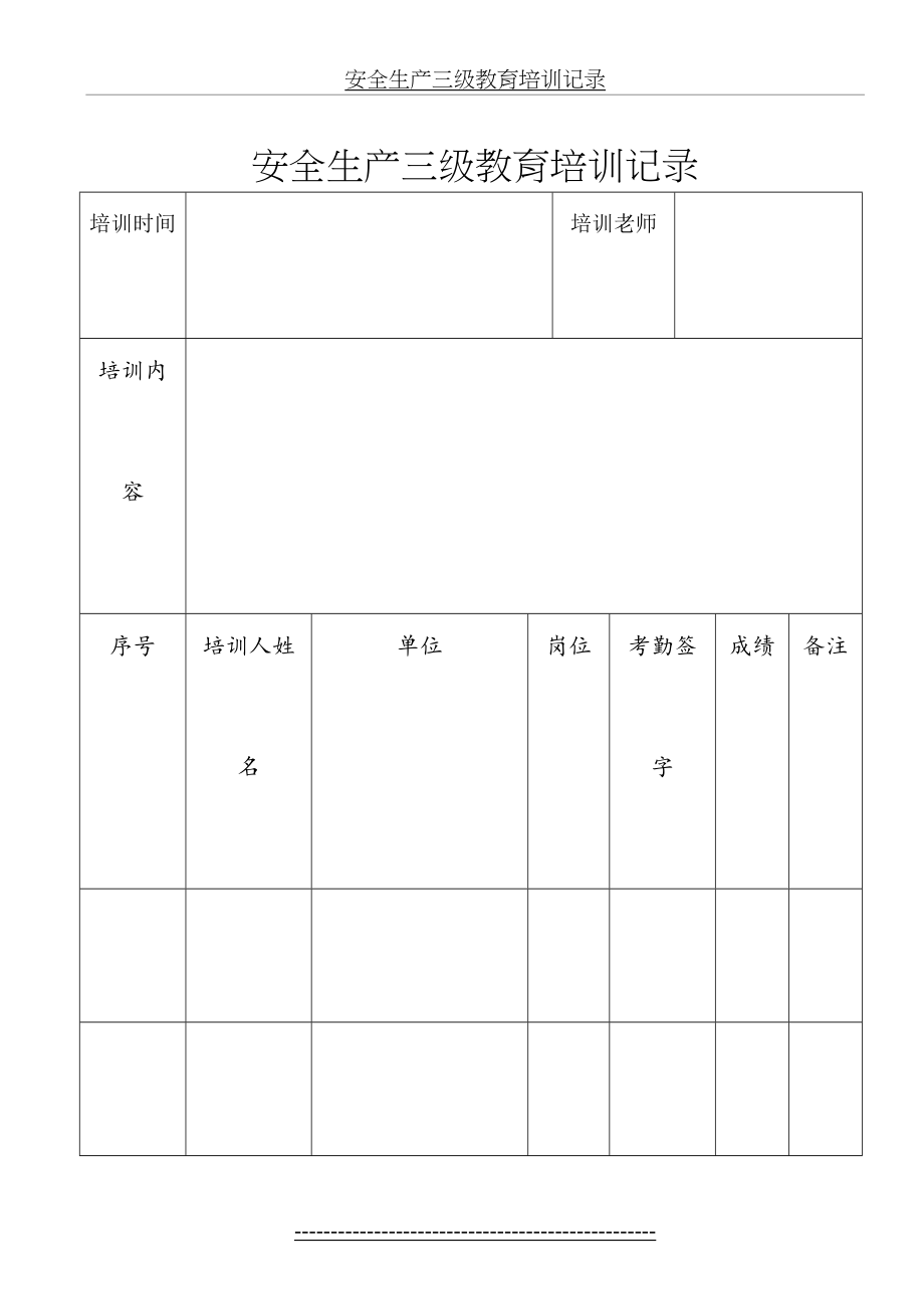 安全生产三级教育培训记录.doc_第2页