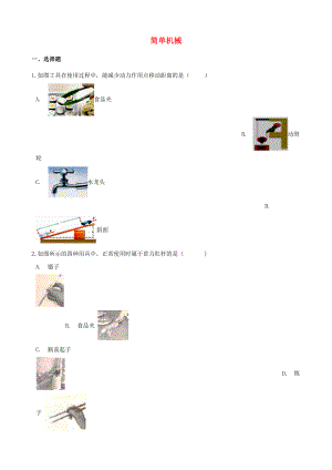 2021年中考物理必考点专项训练简单机械含解析.doc