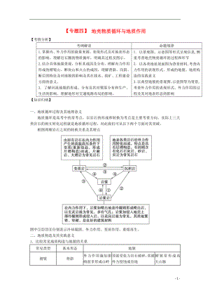 2021届高三地理二轮复习 专题四 地壳物质循环与地质作用精品教学案.doc