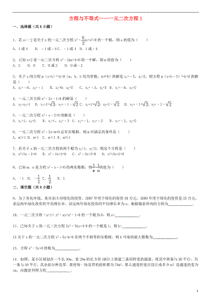 2021届中考数学总复习 十 一元二次方程精练精析1 华东师大版.doc